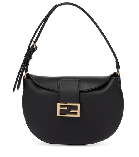 fendi croissant leather shoulder bag|fendi baguette brown.